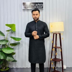 Premium Royal Cotton Panjabi and Pajama Combo | Black